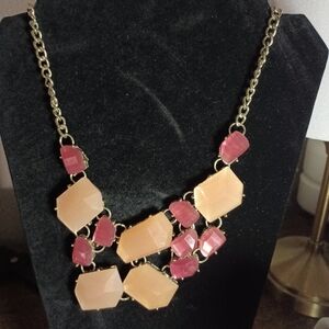 Candy Statement Necklace Gold Tone